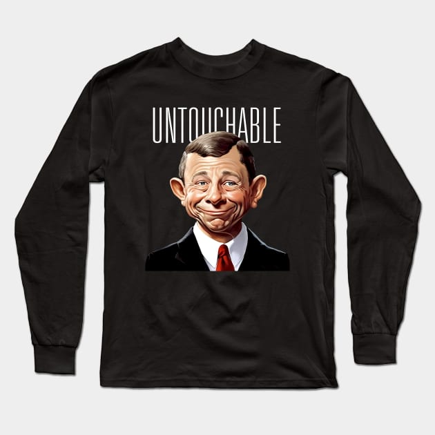 Chief Justice John Roberts: Refusing to Speak to the American People on a Dark Background Long Sleeve T-Shirt by Puff Sumo